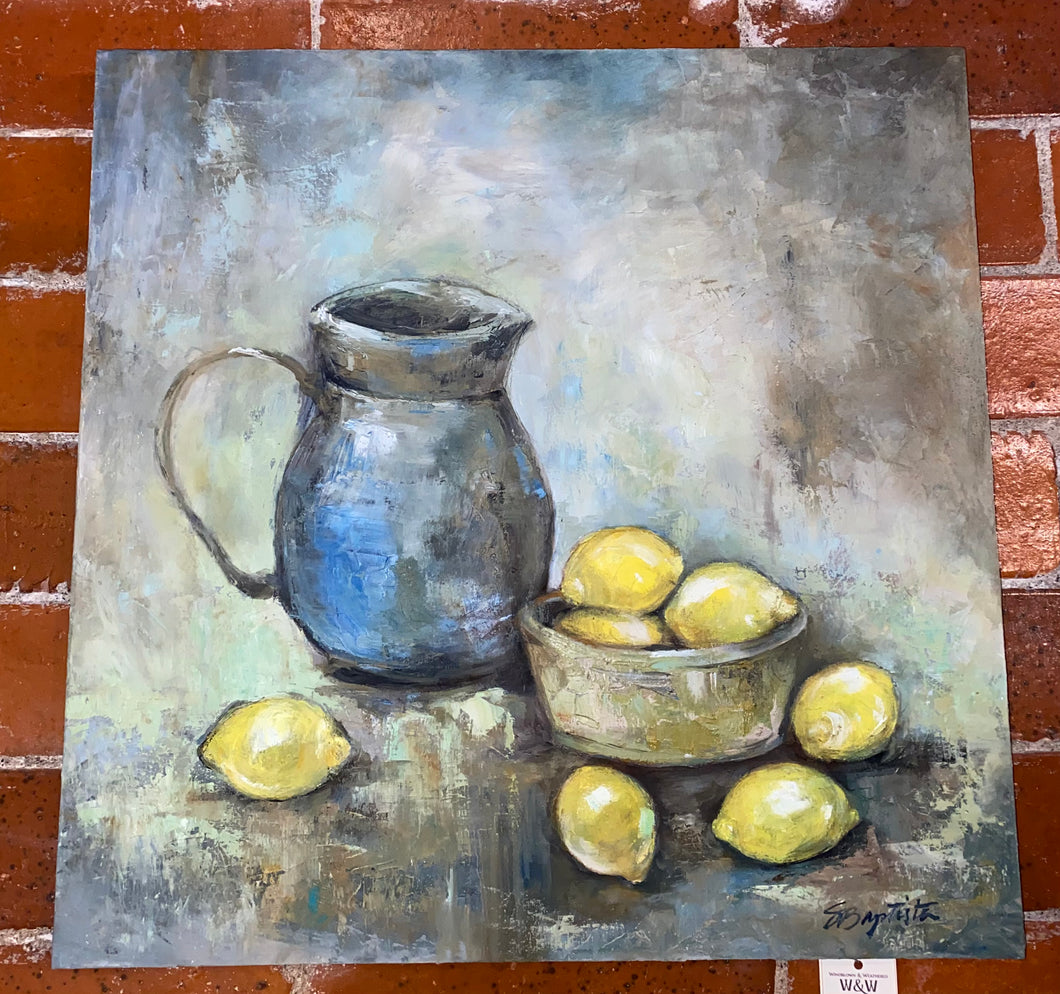 “Pitcher & Lemons II” Original Oil Painting