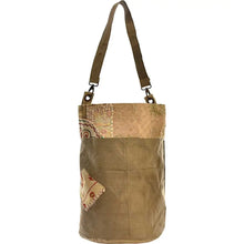 Load image into Gallery viewer, Recycled Military Tent Bucket Bag with Vintage Fabric
