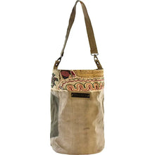 Load image into Gallery viewer, Recycled Military Tent Bucket Bag with Vintage Fabric
