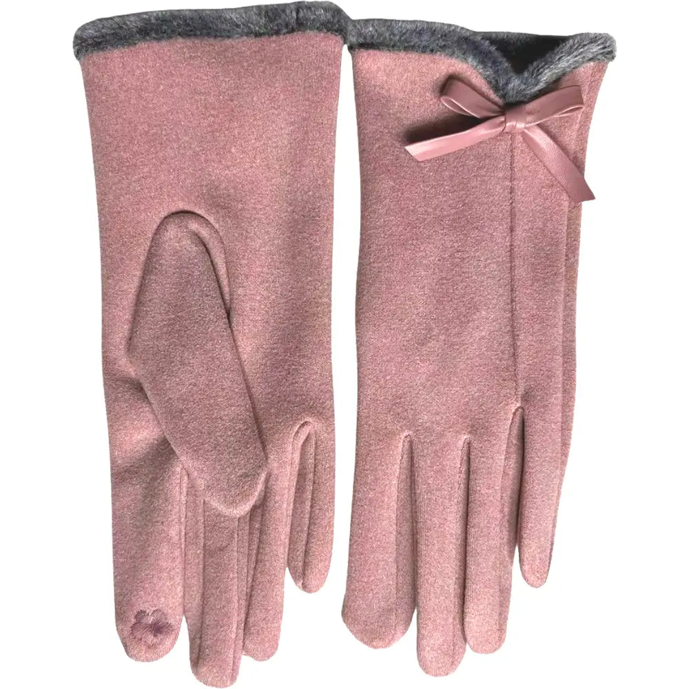 Pink Bow Tie Gloves