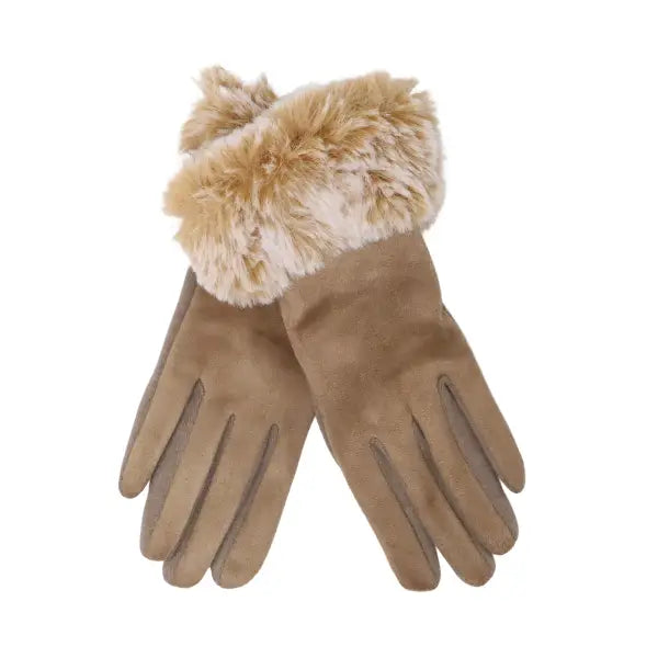 Tan Faux Fur Gloves