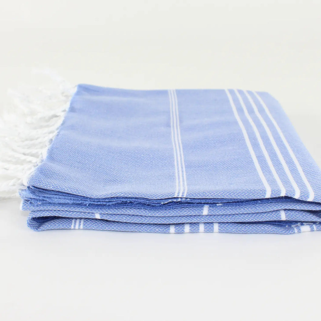 Classic Striped Turkish Towel- Royal Blue