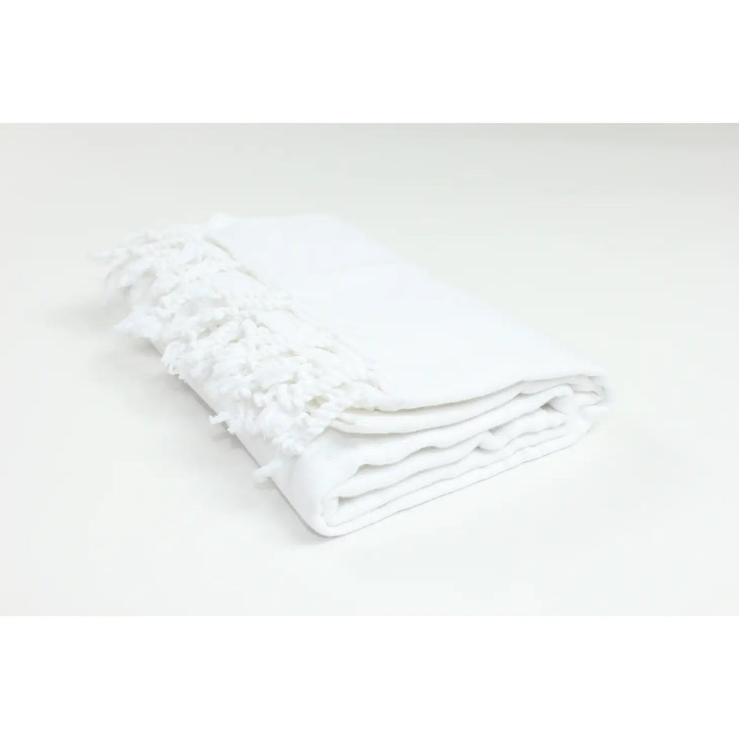 Classic Striped Turkish Towel- White