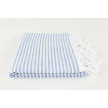 Load image into Gallery viewer, Premium Turkish Striped Peshtemal Towel- Navy Blue
