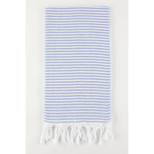 Load image into Gallery viewer, Premium Turkish Striped Peshtemal Towel- Navy Blue

