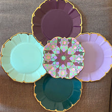 Load image into Gallery viewer, Purple/ Green Geometric Lunch Plate
