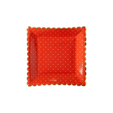 Load image into Gallery viewer, Red Polka Dot Scallop Plate
