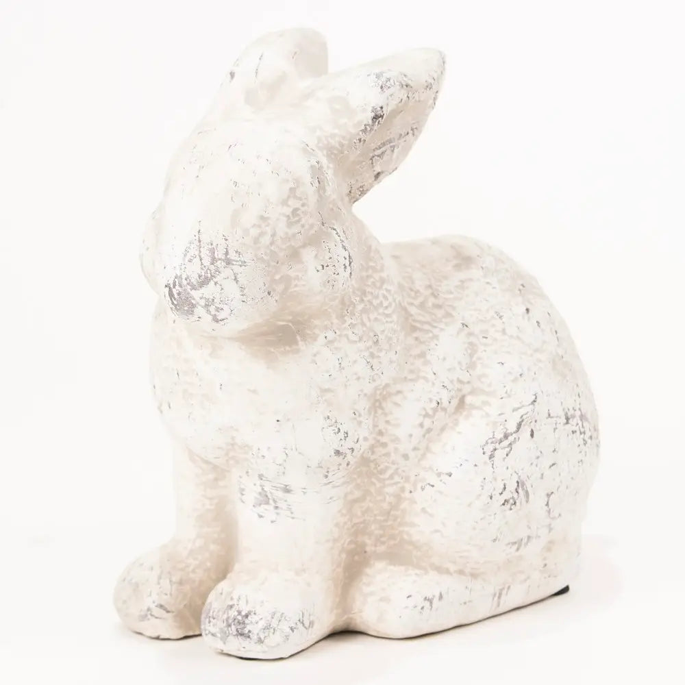 Antique Stone White Sitting Bunny