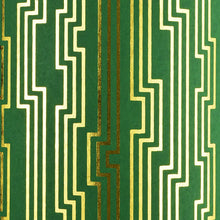 Load image into Gallery viewer, Art Deco Green/ Gold Foil Wrapping Paper
