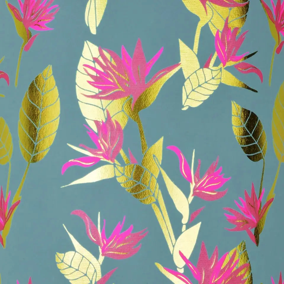 Bird Of Paradise Gold Foil Wrapping Paper