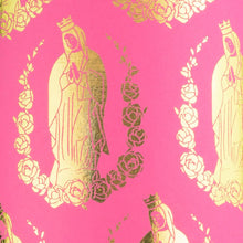 Load image into Gallery viewer, Virgin Mary Magenta &amp; Gold Foil Gift Wrap
