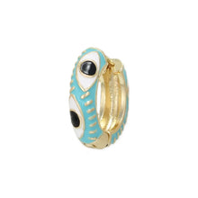 Load image into Gallery viewer, Gilded Eye Gold &amp; Turquoise Hoop Earrings
