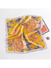 Load image into Gallery viewer, Antique Rose Silky Square Scarf- Yellow
