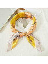 Load image into Gallery viewer, Antique Rose Silky Square Scarf- Yellow
