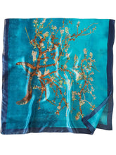 Load image into Gallery viewer, Van Gogh “Almond Branches in Bloom” Silky Scarf/ Shawl

