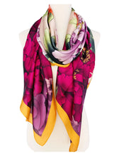 Load image into Gallery viewer, Peony &amp; Crane Silky Scarf/ Shawl
