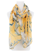 Load image into Gallery viewer, Yellow Crane Floral Scarf
