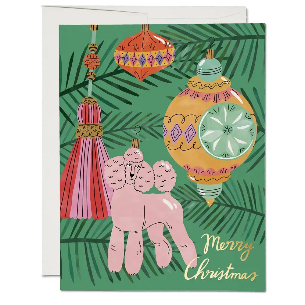 Christmas Poodle Card