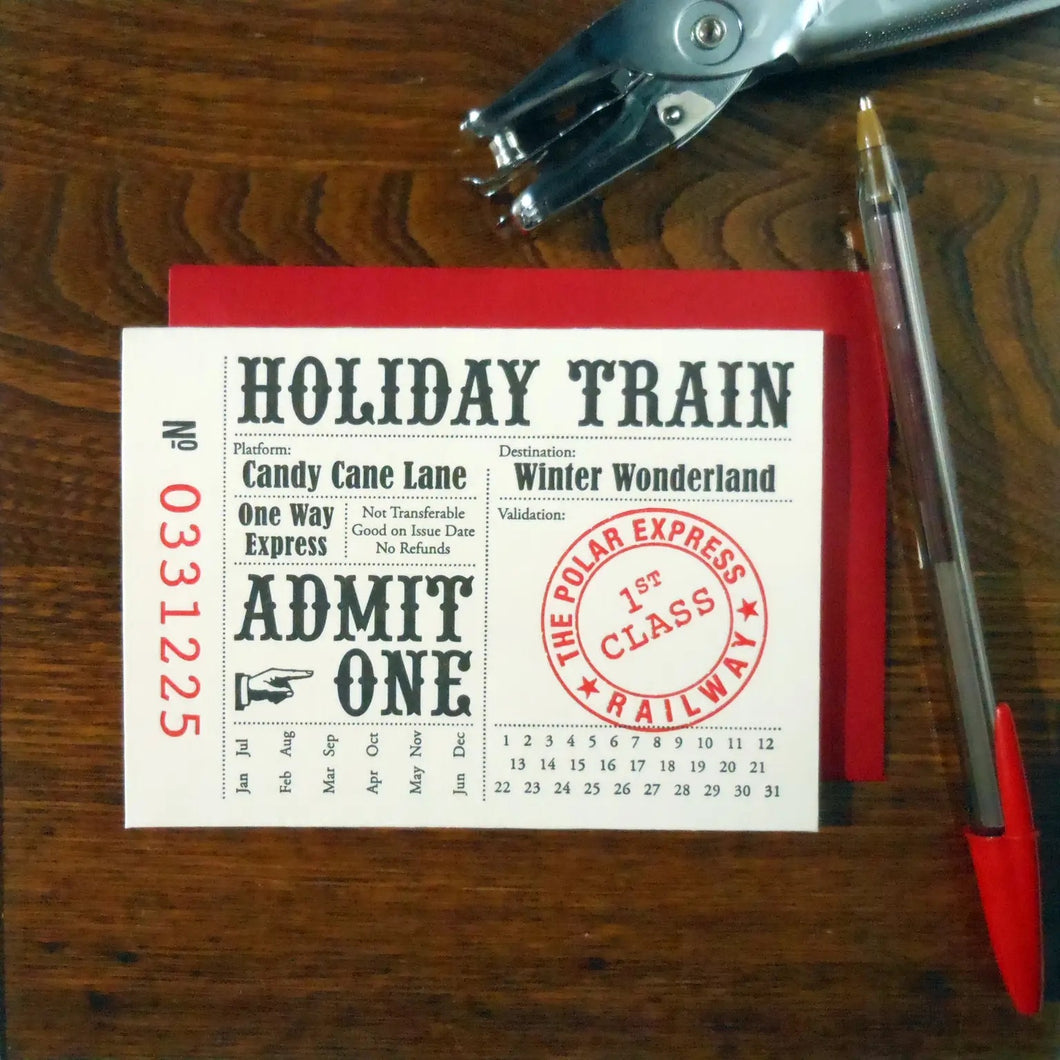 Holiday Train Ticket Card